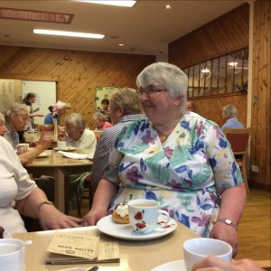 Janet in her 40's style dress which brought forth a few remarks of approval.